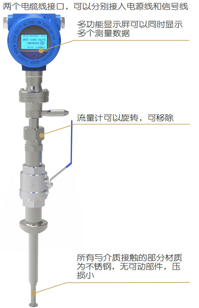 智能熱式氣體質(zhì)量流量計結構圖
